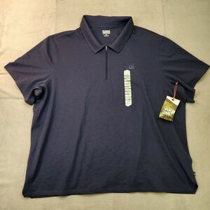 NWT Alaskan Hardgear Men's Next Summit Short Sleeve 1/4 Zip Polo Shirt‎ 3XL Blue